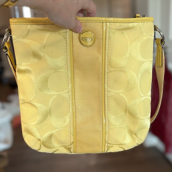 Coach Handbags - Coach Signature Yellow Crossbody Bag